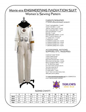 Women's engineering radiation suit sewing pattern
