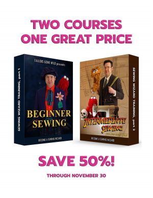 Black Friday course bundle 1 - Beginner, Intermediate Sewing square - Tailors Gone Wild